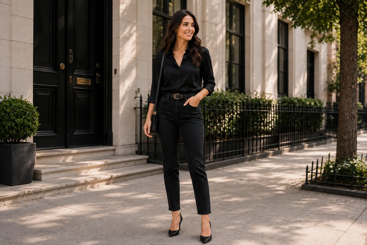 women black jeans outfit ideas for work weekends and nights out
