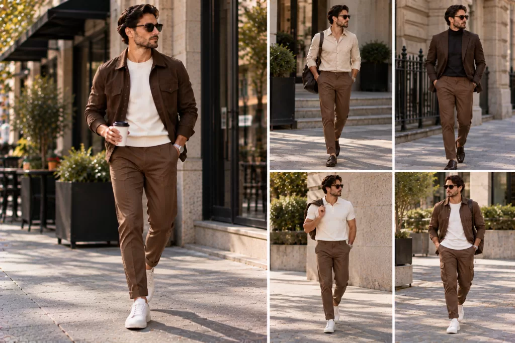 12 Brown Pants Outfits for Men for Smart Casual Looks