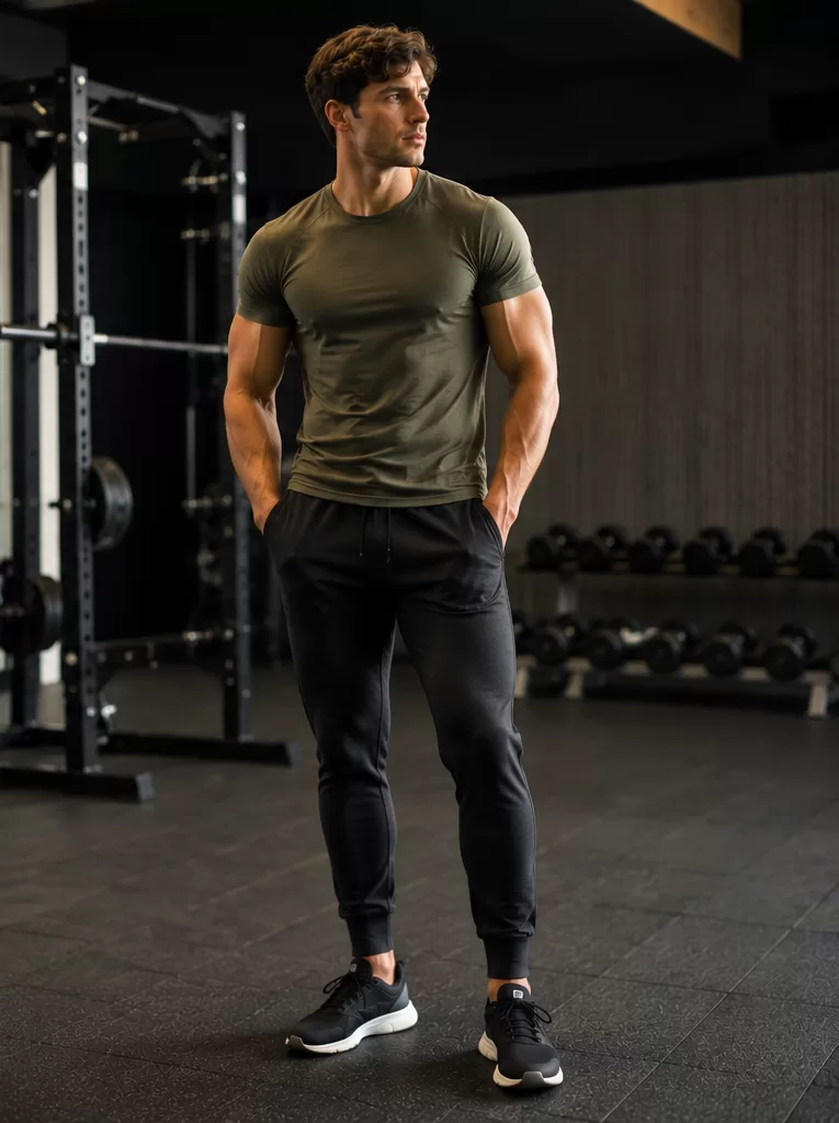 Fitted T-Shirt + Tapered Joggers + Training Shoes